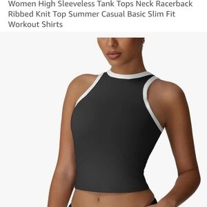 Black and White Sleeveless Crop Top